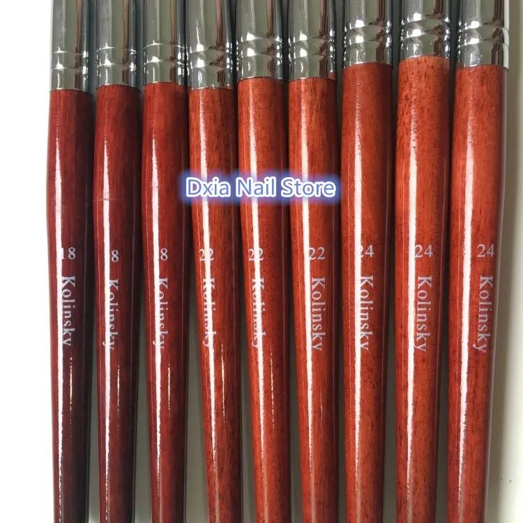 1 шт. колонковая акриловая кисть для ногтей № 10#12#14#16#18#20#22#24 УФ-гель Кисть-ручка для резьбы жидкий порошок, ногти "сделай сам" для рисования