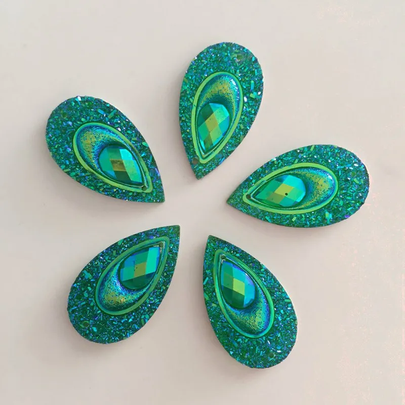 Стразы в форме павлина с пурпурной смолой 16 х28 мм 100 шт. 2 отверстия C69 * 10 | Дом и сад