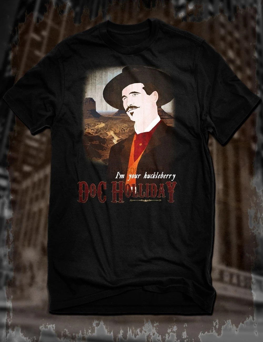 2019 новые модные крутые повседневные футболки черные Doc Holliday Wild West Tombstone Gunslinger Tee Val