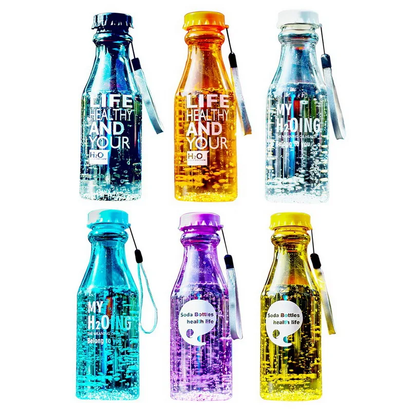 Urijk 1PC Kitchen Portable Water Bottle For Travel Yoga Camping Running Plastic Kettle 550ML Unbreakable Frosted Leak-proof | Дом и сад