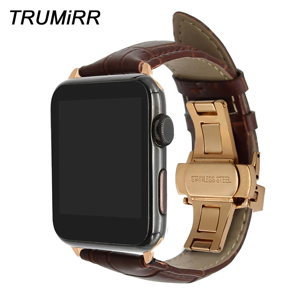 Ремешок из натуральной телячьей кожи для iWatch Apple Watch 38 мм 40 42 44 серия 5 4 3 2 1 ремешок
