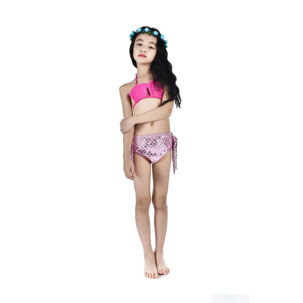 2018 New Kids Shiny Lycra Mermaid Tail Swimmable Bikini Set Bathing Suit Costume for birthday party designed high quality | Тематическая