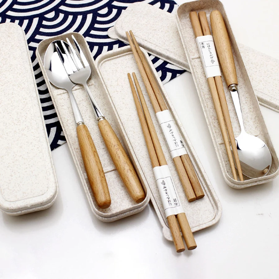 Столовая посуда из нержавеющей стали набор 3 Dinnerwear посуды чехол для столовых