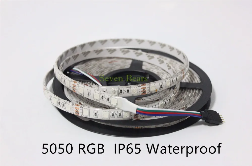 IP20/65/67 Белый/Черный PCB DC12V Светодиодная лента 5050 SMD 5 м 300 светодиодов 60