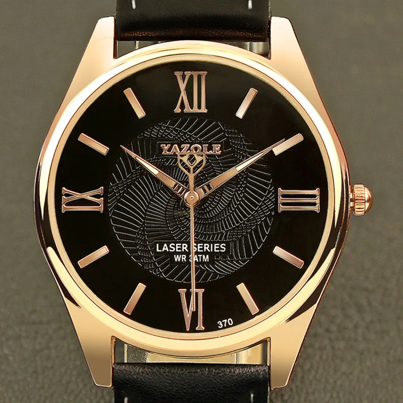 

2019 New Mens Watches Top Brand Yazole Luxury Watch Men Watch Waterproof Leather Roman Wristwatch Masculino Male relojes hombre