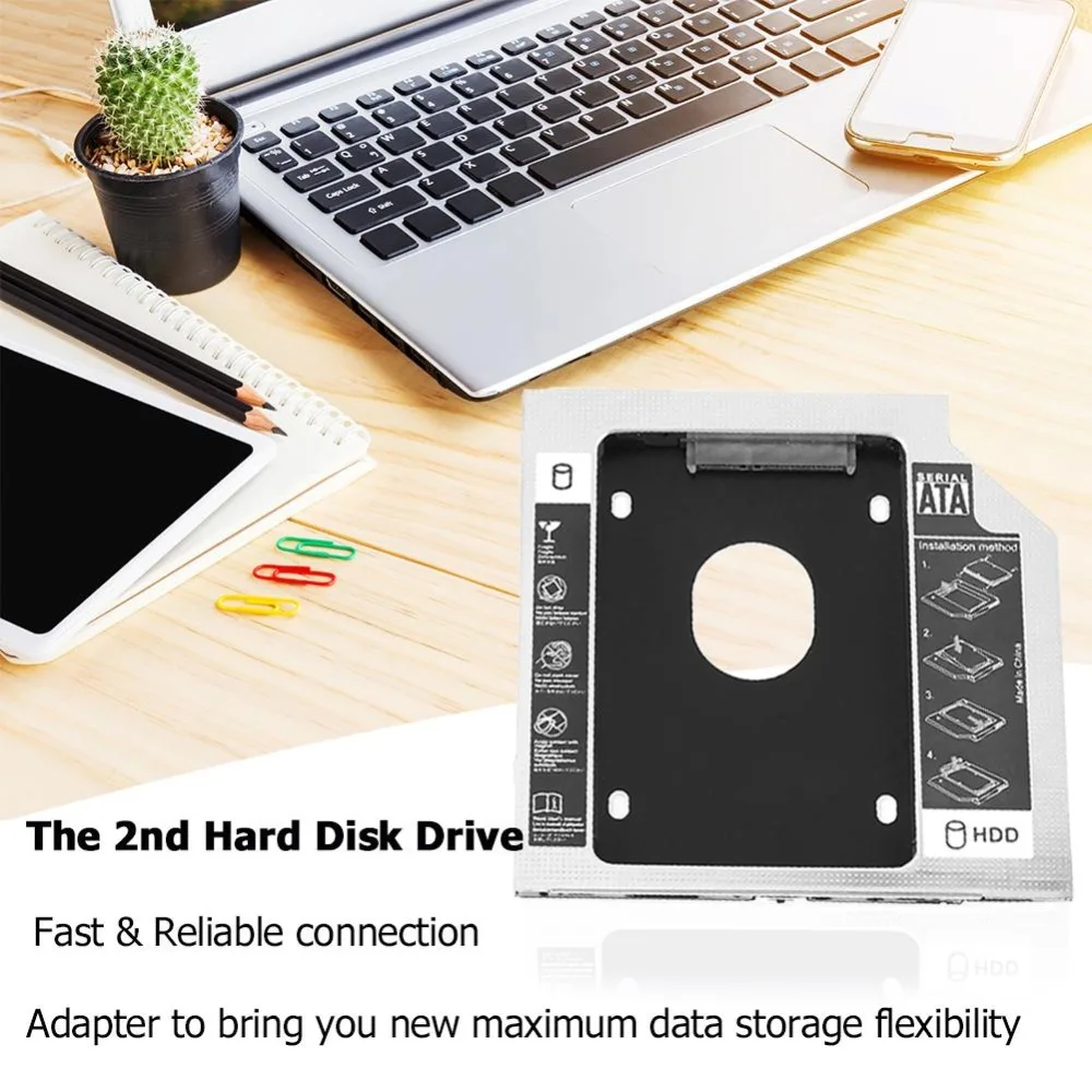 SATA to SATA 2nd HDD SSD Caddy адаптер 9,5 мм алюминиевый жесткий диск Оптический привод отсек Caddy Для iMac ПК ноутбук
