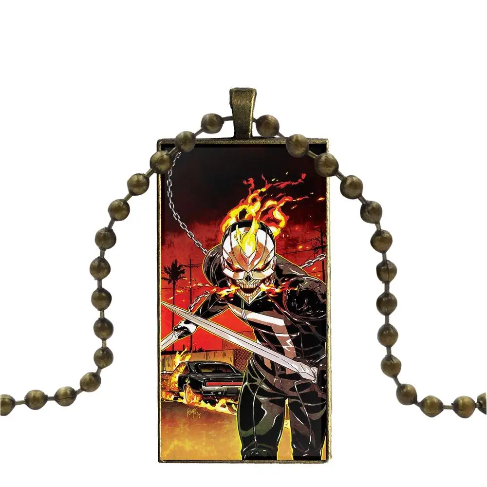 Ghost Rider для женщин детский стеклянный кулон Подвеска с изображением галактики