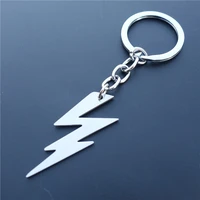 stainless steel keyring lightning bolt keychains male boyfriend fashion jewelry gift