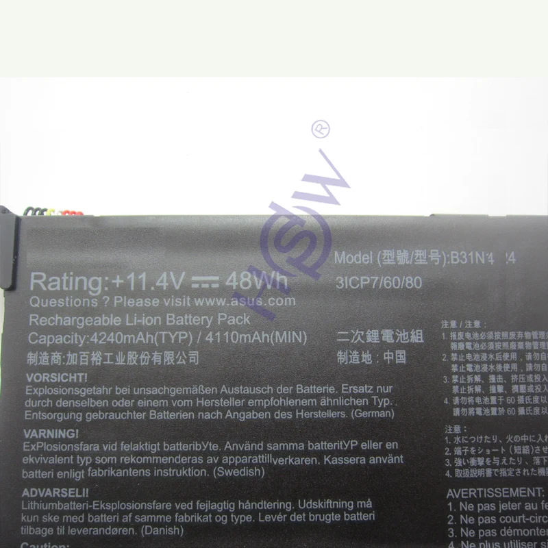 HSW ноутбука Батарея для Asus K401LB K401LB5010 K401LB5200 батареи K401LB5500 B31N1424 Батарея|battery for asus|asus