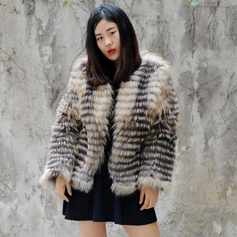 CX-G-A-43 женские элегантные куртки из натурального Лисьего меха | Женская одежда