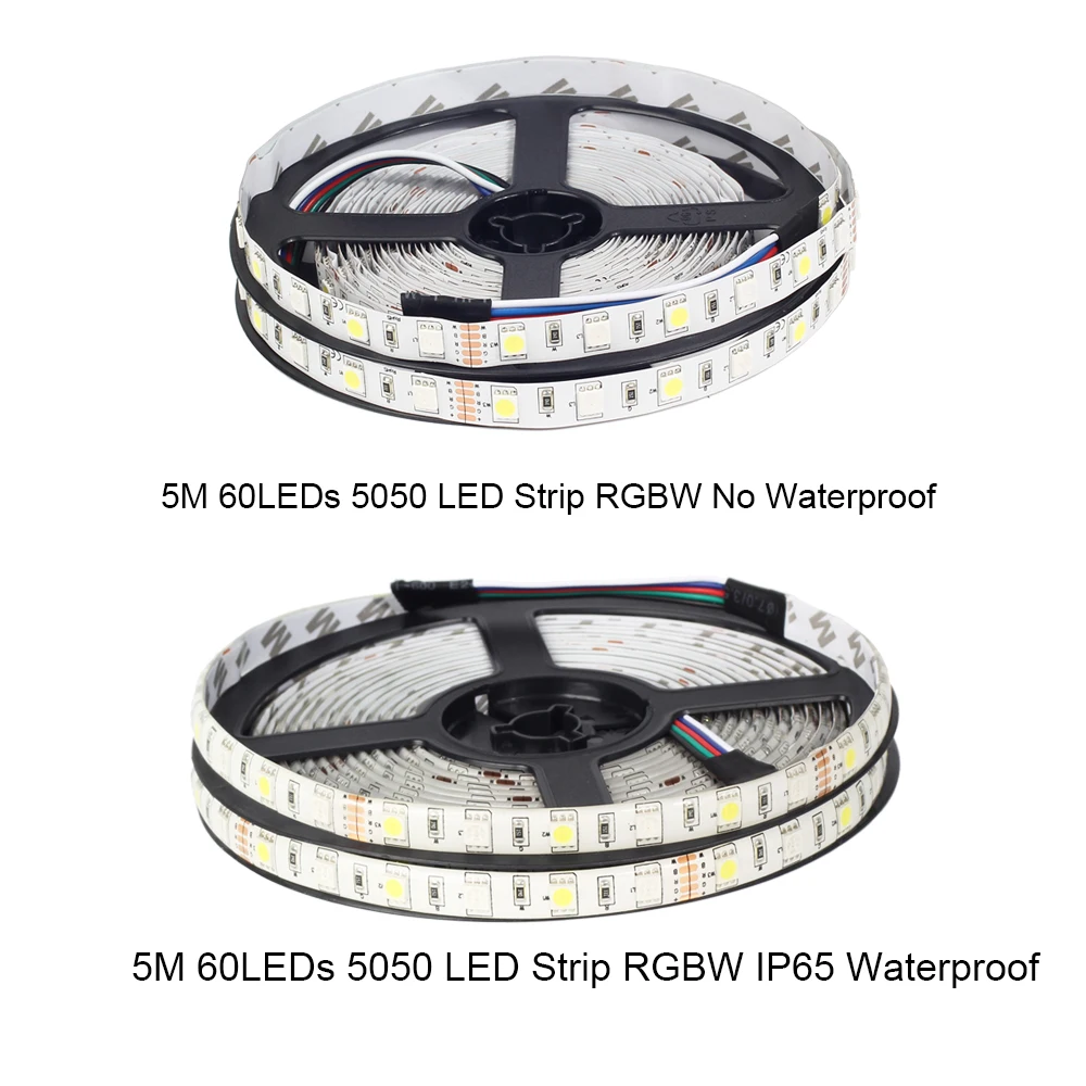 1 комплект 5 м Светодиодная лента 5050 IP20/IP65 водонепроницаемая RGBW/RGBWWLED световая