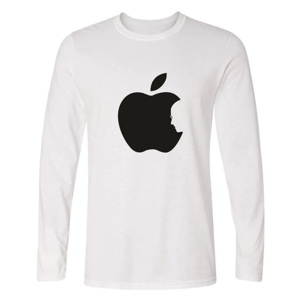 Мужская футболка с длинным рукавом и принтом Apple | одежда