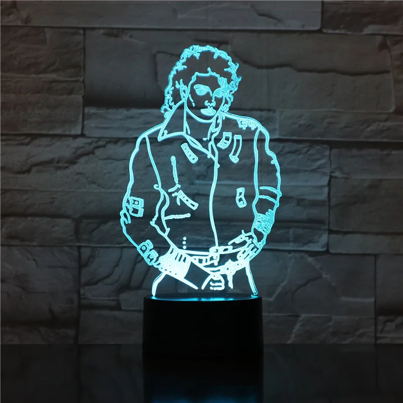 Прикроватный светодиодный светильник с 3D подсветкой и usb-сенсорным экраном, 7 цветов RGB, сменный настольный ночник, декоративный светильник для детей-певиц