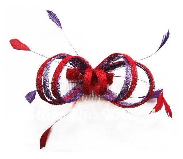 

Vintage White and Black Mix Hair Combs Sinamay Fascinator Hats Feather Hair Accessories Wedding Millinery Multiple Colors MSF068