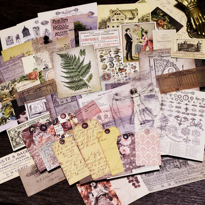 

KLJUYP 58pcs Mixed Tag Vintage Design Paper Packs for Scrapbooking DIY Projects/Photo Album/Card Making Crafts 3