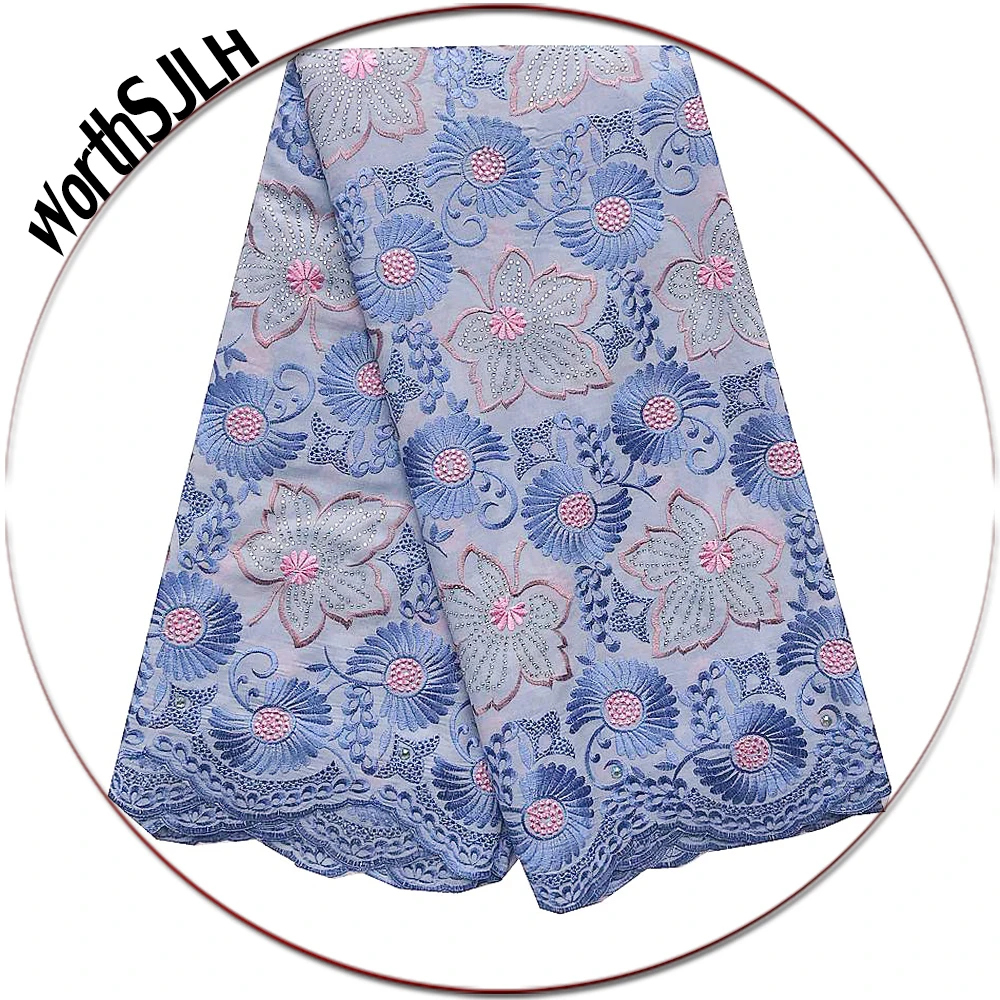 Вуаль африканская кружевная ткань 2019 Высокое качество королевский синий
