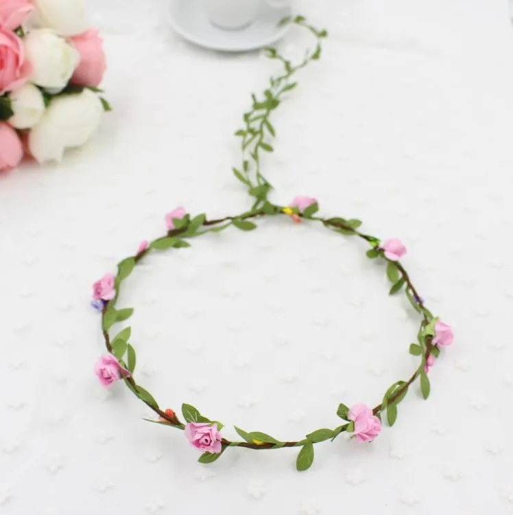 Bridesmaid Bridal Wreath Elastic Bracelet Wrist Flower Beach Party Photo Props Children Hair Jewelry | Детская одежда и обувь