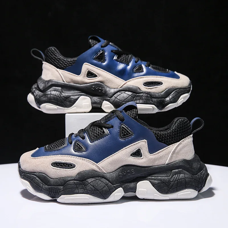 Мужские кроссовки на платформе повседневные дышащие вулканизированной подошве