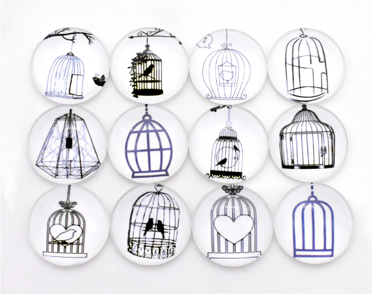 

Hot Sale 10pcs 20mm Mixed Handmade Photo Glass Cabochons (Birdcages series)