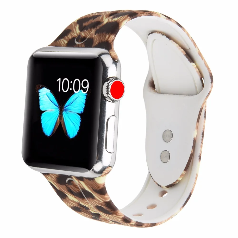 Мягкий силиконовый с цветочным рисунком ремешок для часов Bemorcabo для Apple Watch 4 3 2 1 aple Watch Band 38 мм 42 мм 44 мм браслет
