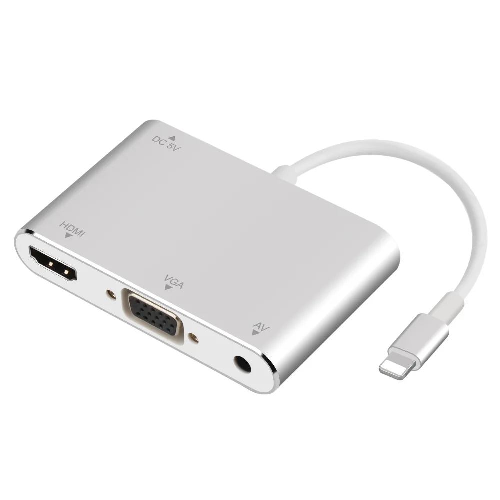 Для iPad/iPhone к hdmi+ vga Кабель-адаптер для подключения телефона HD tv проектор кабель