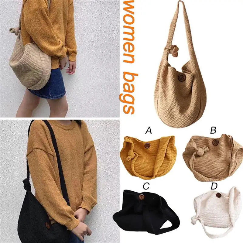 Модная плетеная Сумка из шерсти круглая винтажная сумка через плечо ручные сумки