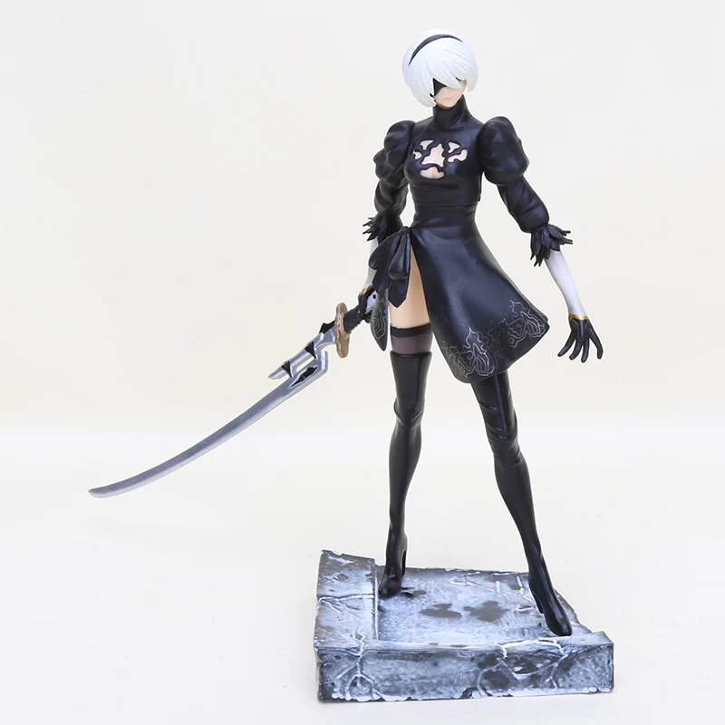 

25 см игровая фигурка 2B Nier Automata, фигурка из ПВХ YoRHa № 2, Тип B, механическая жизнь, Коллекционная модель, игрушка в подарок