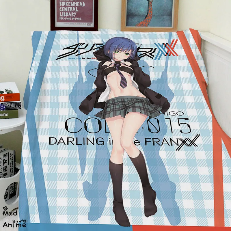

Супермягкое бархатное плюшевое одеяло ichigo, японское аниме Дарлинг в FRANXX, современное художественное одеяло для дивана, для путешествий