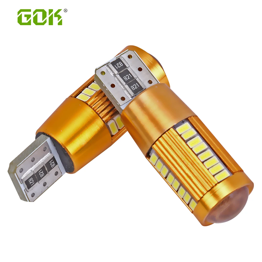 

50 шт. T10 led Canbus без ошибок LED W5W T10 38smd 3014 led Автомобильная боковая Клинообразная лампа для чтения номерного знака