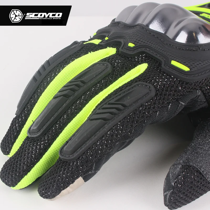 

SCOYCO Motorcycle Gloves Summer Breathable Wearable Protective Outdoor Sports Full Finger Riding Glove Motocross Guantes MC44