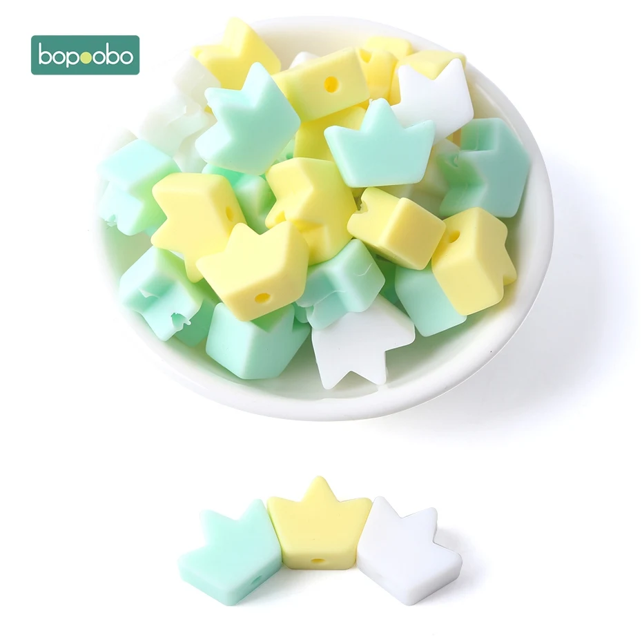 Yellow Series Crown Bopoobo 20 штук силиконовые звезды бусины Еда Класс Прорезыватель для зубов мини сердце браслет, сделай сам, ювелирное изделие для Прорезыватель для зубов 12 мм круглые бусины Прорезыватель для зубов - Цвет: Yellow Series Crown