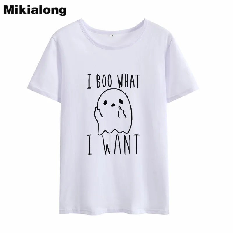 Mrs win I BOO WHAT WANT японская мультяшная Милая женская Футболка Harajuku Kawaii размера плюс