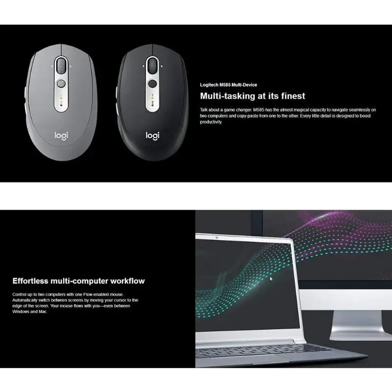 Беспроводная Bluetooth мышь logitech M590, бесшумная оптическая мышь 1000 dpi, 7 кнопок, Офисная мышь для ПК, компьютера
