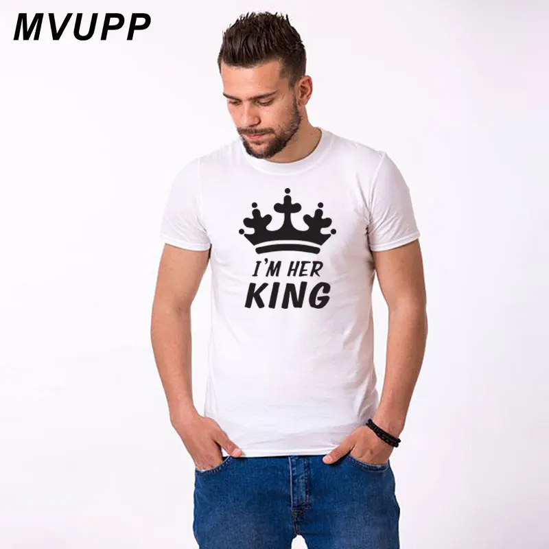 Style 3 MVUPP, новинка, летняя рубашка для пары, повседневные стильные футболки для влюбленных, топы, футболки с принтом, Хлопковая женская одежда, повседневная одежда для королевы - Цвет: Style 3
