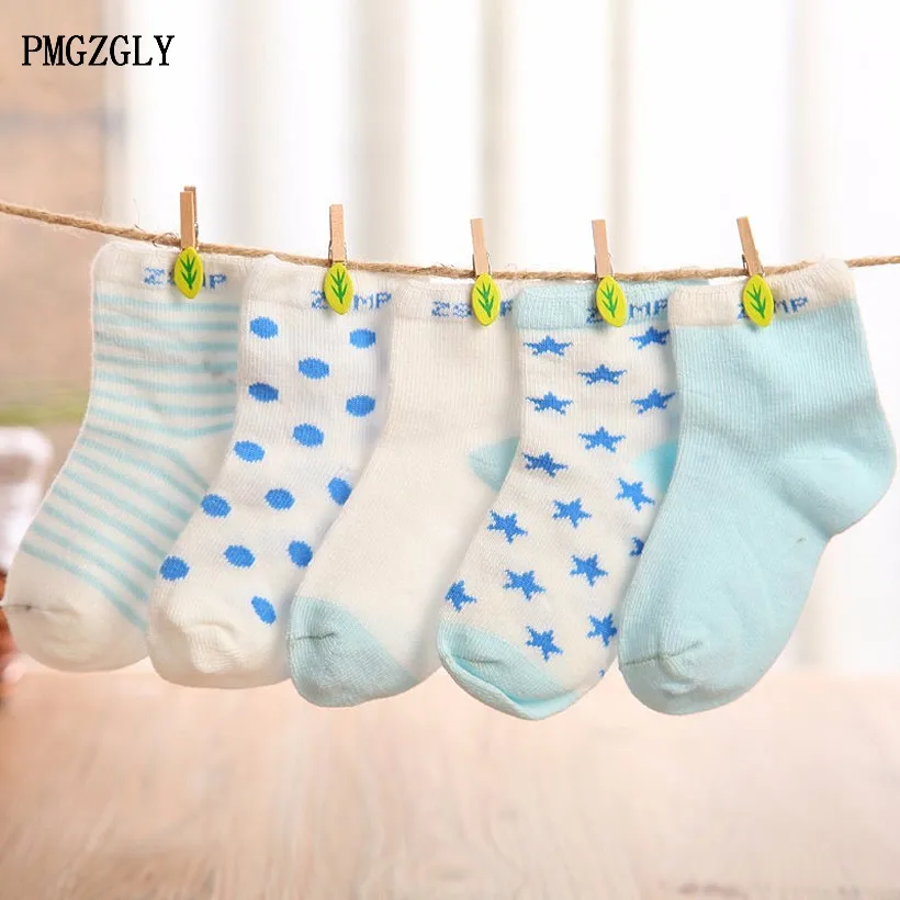 5 Pair Blue 5 пар/лот, летние тонкие сетчатые носки для маленьких девочек, хлопковые носки для новорожденных мальчиков, одежда для малышей, аксессуары, детские носки - Цвет: 5 Pair Blue