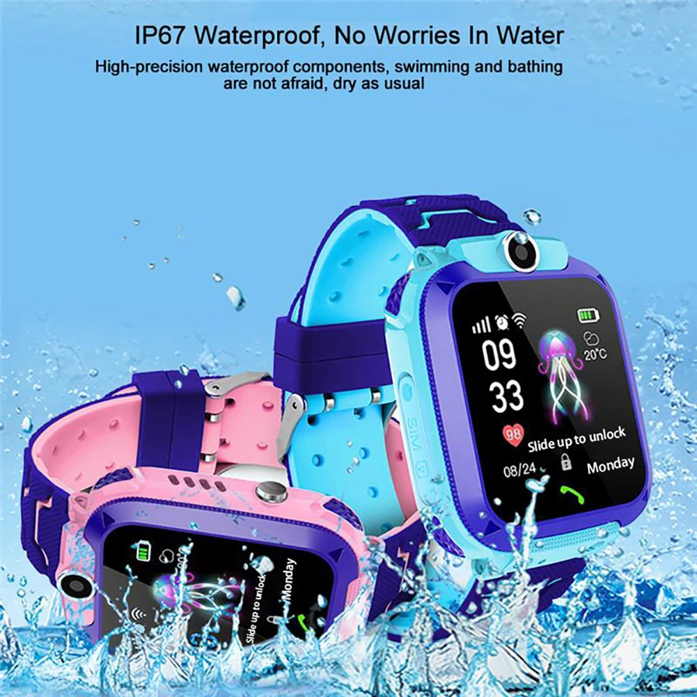 Waterproof IP67 Smart Watch with GPS GSM Locator Touch Screen Tracker SOS for Kids Location Anti-Lost childs smart watch | Электроника