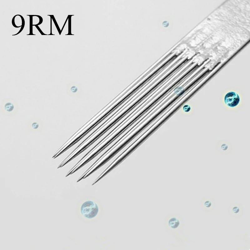 Коробка из 50 одноразовых стерилизованных Иглы для татуировки 9RM (9 изогнутых