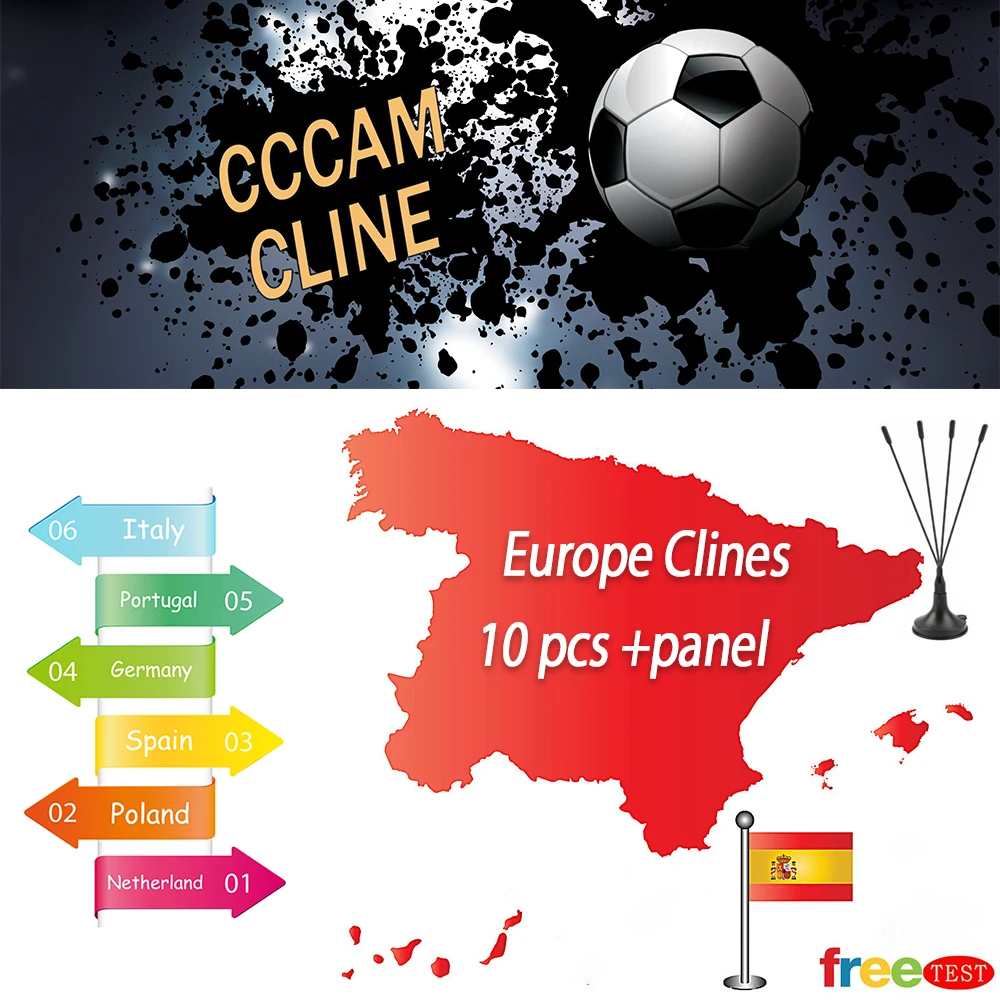 Cccam Europa 7Cline сервер 7 линий HD Италия Испания арабский Cline для Freesat V8 супер DVB-S2 спутниковый ресивер V8 Finder