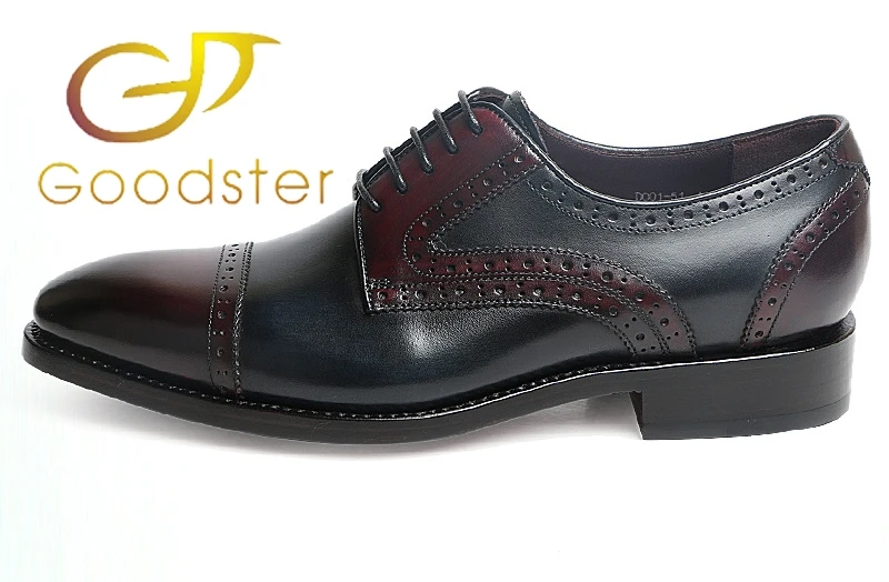Мужская бизнес обувь импортные натуральная кожа мужчины Goodyear ручной работы