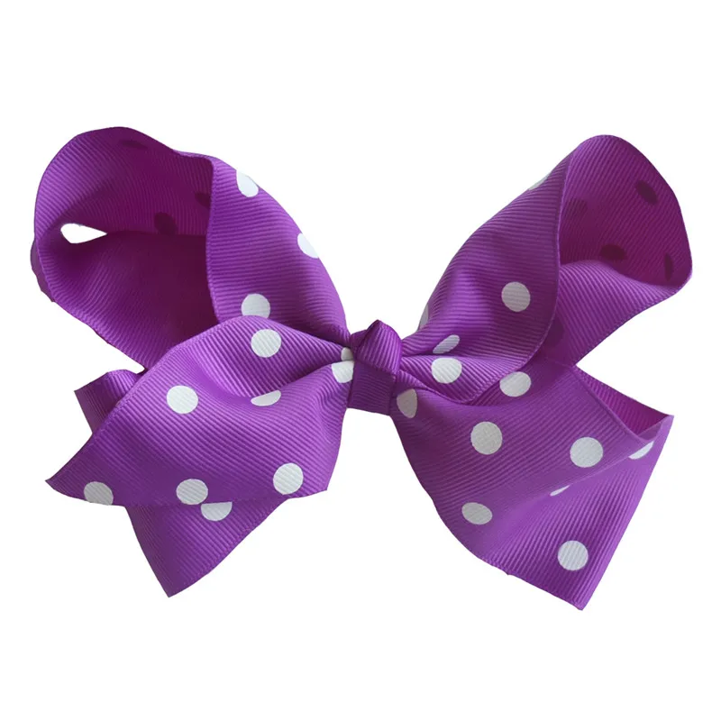 465 Purple 6 шт 4 дюйма горошек волосы луки для маленьких девочек Заколки для волос заколки для волос аксессуары шпилька Головные уборы лента для волос Луки заколки - Цвет: 465 Purple