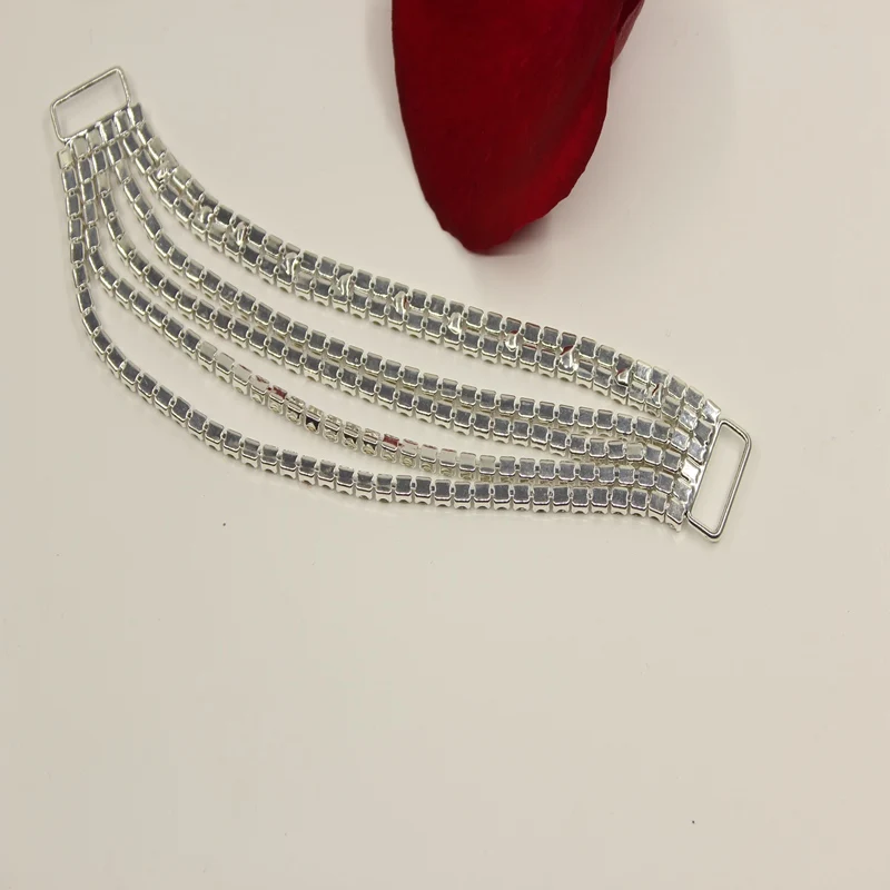 4 шт./лот бикини из Рина камня Бриллиантовая Пряжка ремешок женский серебряный