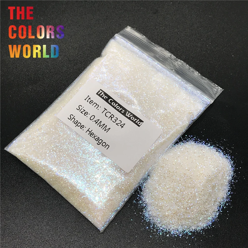 Белая переливчатая Радуга TCR324 шестигранная глиттер для ногтей украшение лица