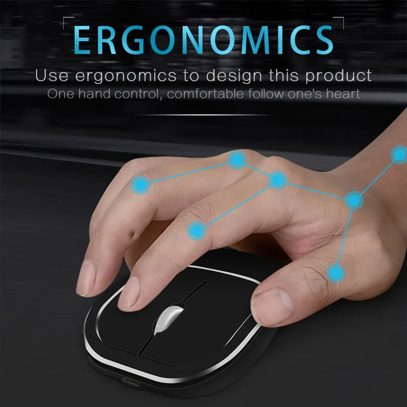 FELYBY W6 мини металлическая Бесшумная игровая беспроводная мышь для зарядки 1600