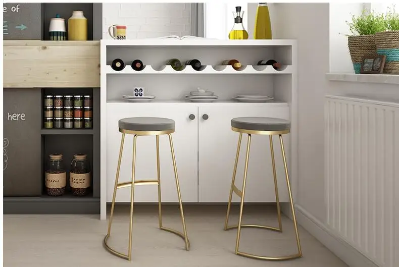 Nordic Iron Art Household Bar Chair Modern Simple Bar Chair High Stand Bar Chair Bar Chair Beauty Bench