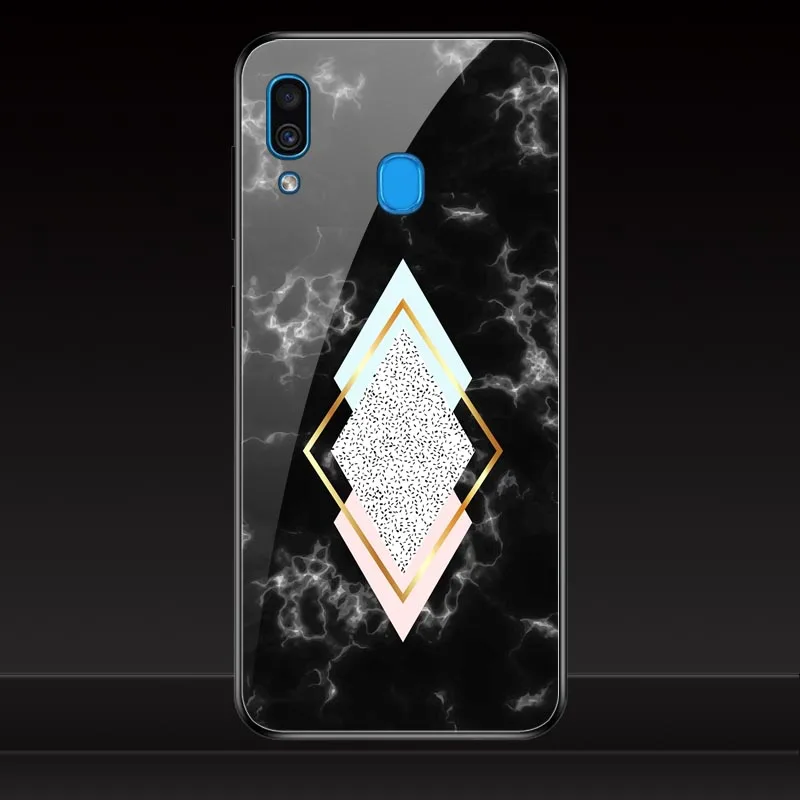 E06 Geruide телефона с цветным рисунком для samsung Galaxy S10 плюс S10e M10 M20 A8S A10 A20 A30 A40 A50 A70 чехол закаленное Стекло крышка чехол - Цвет: E06