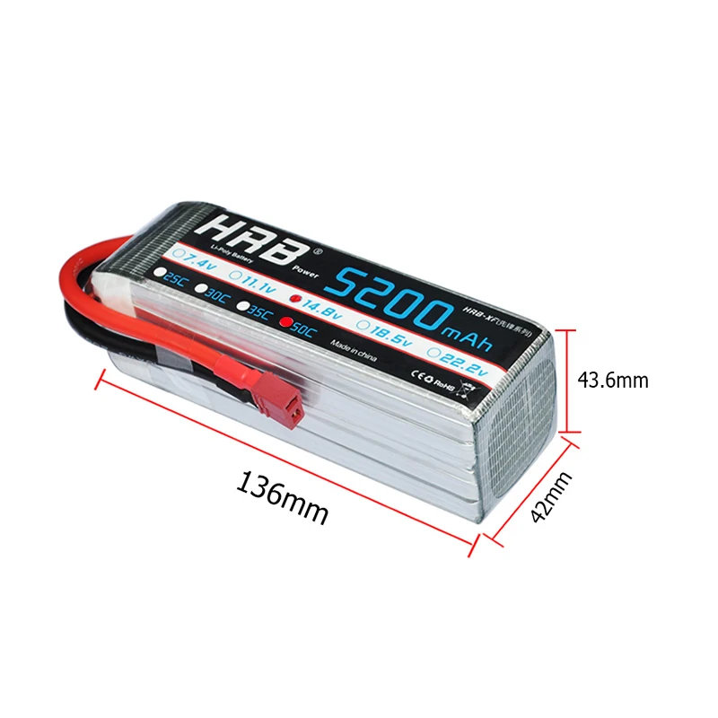 Аккумулятор HRB Lipo 4S 14 8 V 5000mAh 5200mah 6000mah 8000mah 10000mah 12000mah 16000mah 22000mah 50C для