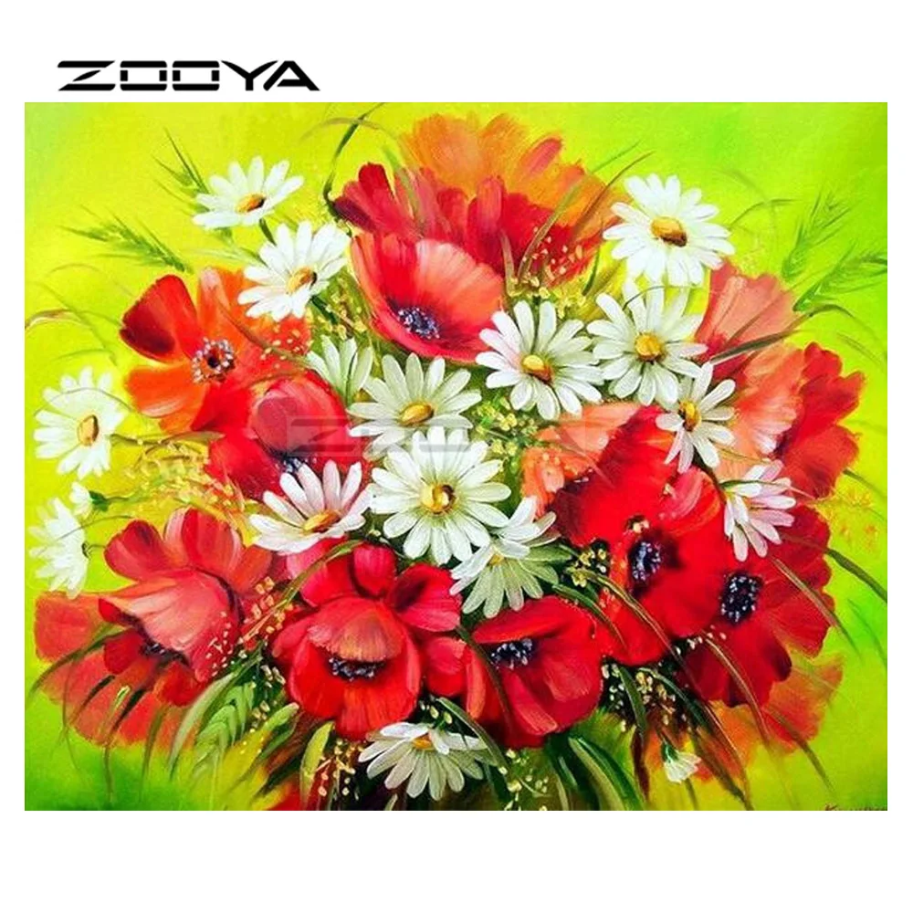 ZOOYA 5D DIY Алмазная вышивка картина из страз красивая Цветочная корзина мозаика