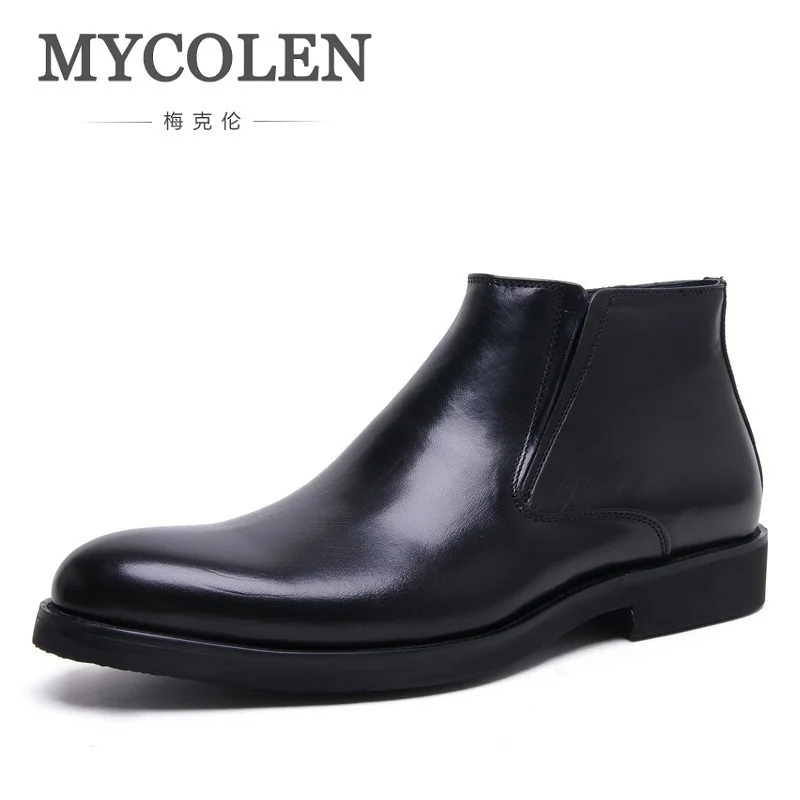 Мужская обувь MYCOLEN черная повседневная из натуральной кожи в классическом