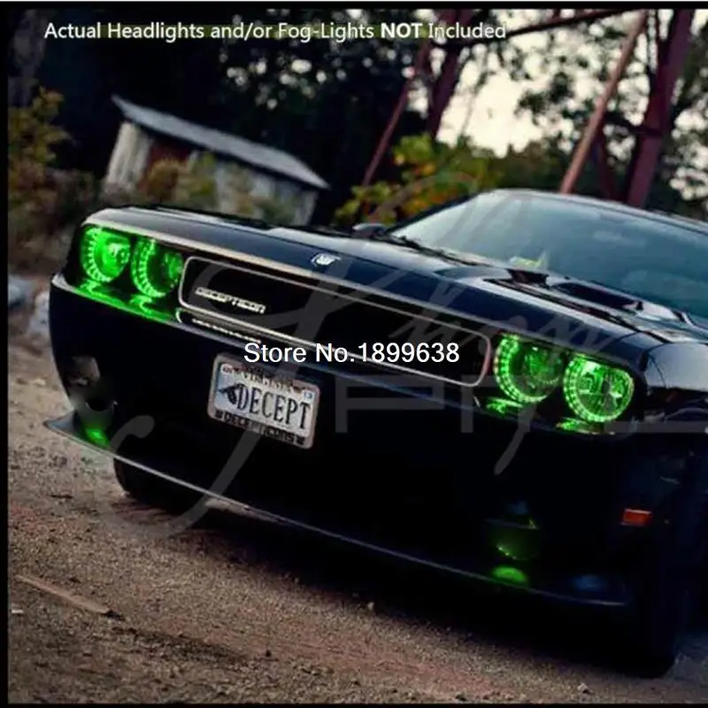 Для 08 14 Dodge Challenger w/o Pro Плазменные кольца гало голова Ангельские Глазки RGB