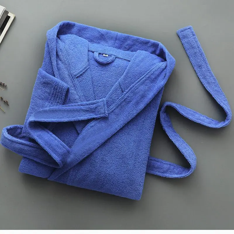 BLUE HOODED Bathrobe Women Winter Hooded Thicken Nightgowns Bathrobe Women Pajamas Bath Towel Fleece Warm Robe Sleepwear Womens Robes White - Цвет: BLUE HOODED